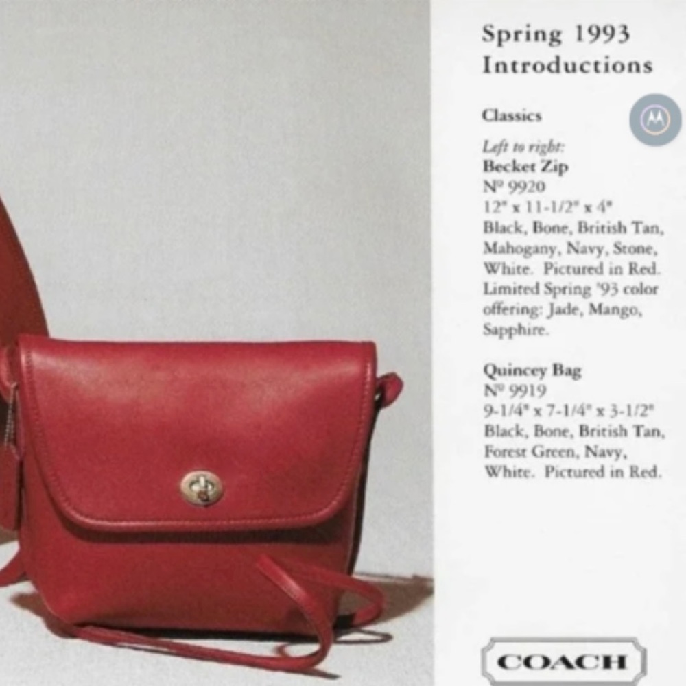 Vintage Original 1993 Coach Quincy Bag
